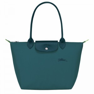 Longchamp Le Pliage Green M Tote Veske Dame Påfugl Norge | L2605919P89