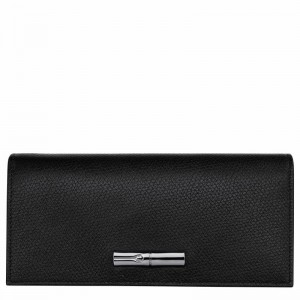 Longchamp Le Roseau Flap Lommebok Dame Svarte Norge | L3044HFP001