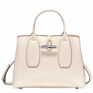 Longchamp Le Roseau M Håndveske Dame Hvite Norge | 10058HCL037