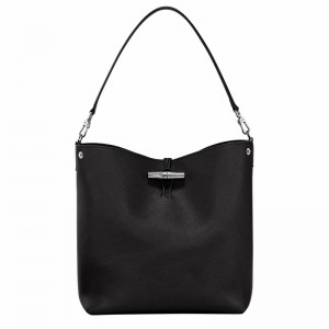 Longchamp Le Roseau M Skulderveske Dame Svarte Norge | 10281HFP001