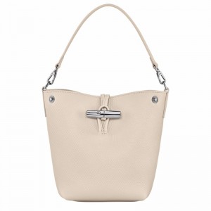 Longchamp Le Roseau XS Bøtteposer Dame Hvite Norge | 10279HFP555