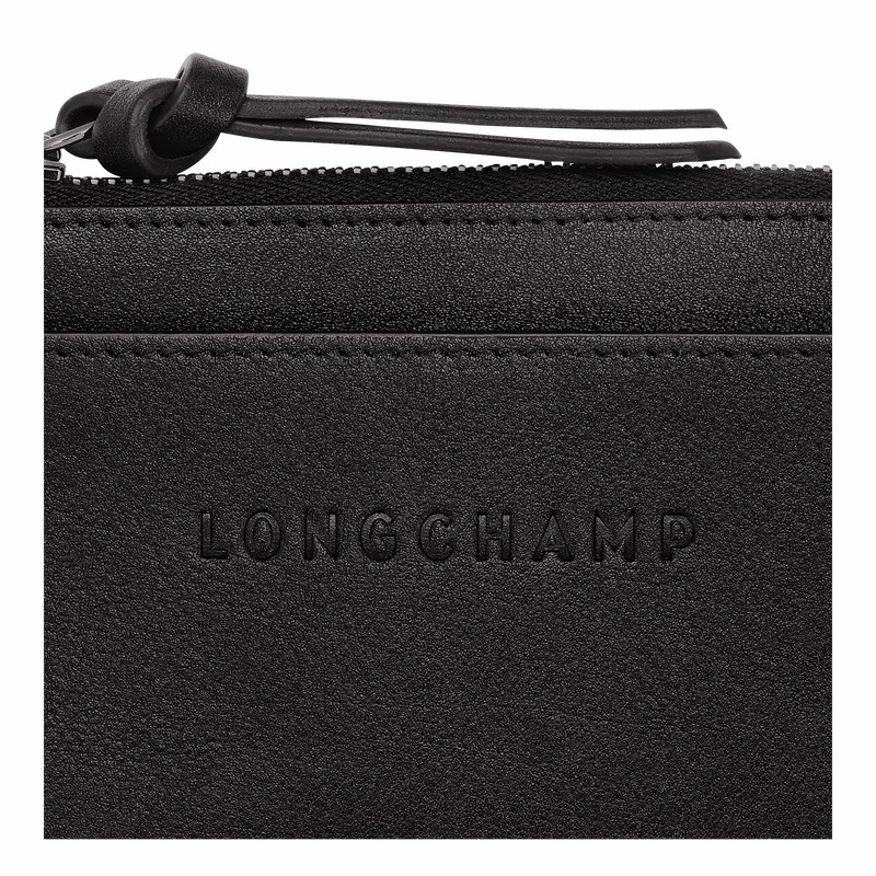 Longchamp 3D Kortholder Dame Svarte Norge | 30034HCV001