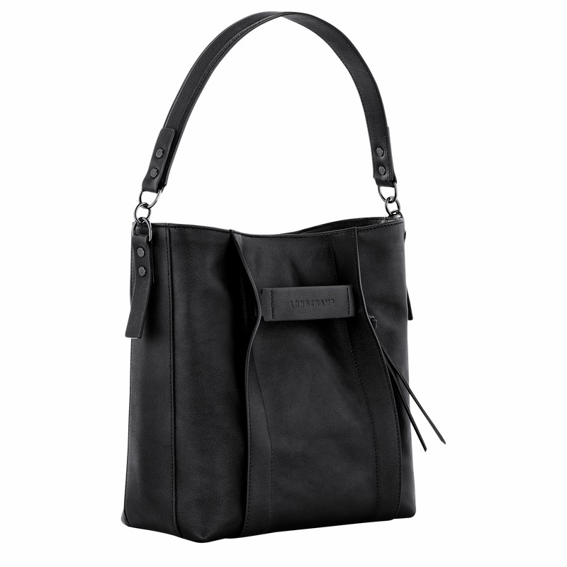 Longchamp 3D M Hobo Veske Dame Svarte Norge | 10225HCV001