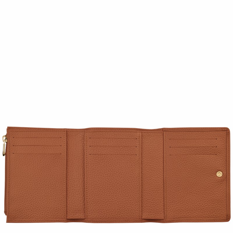 Longchamp Le FOULONNÉ Lommebok Dame Caramel Norge | 30021021121