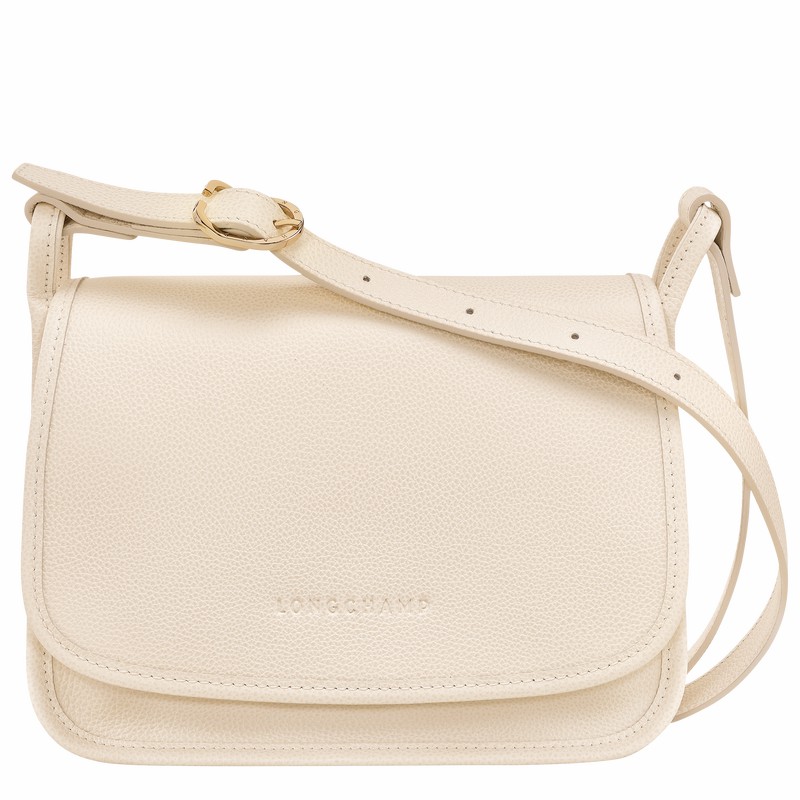 Longchamp Le FOULONNÉ M Crossbody Veske Dame Hvite Norge | 10135021555