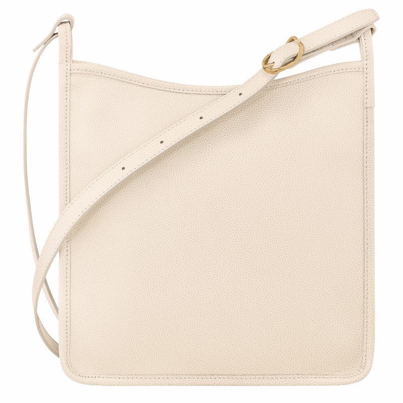 Longchamp Le FOULONNÉ M Crossbody Veske Dame Hvite Norge | 10140021555