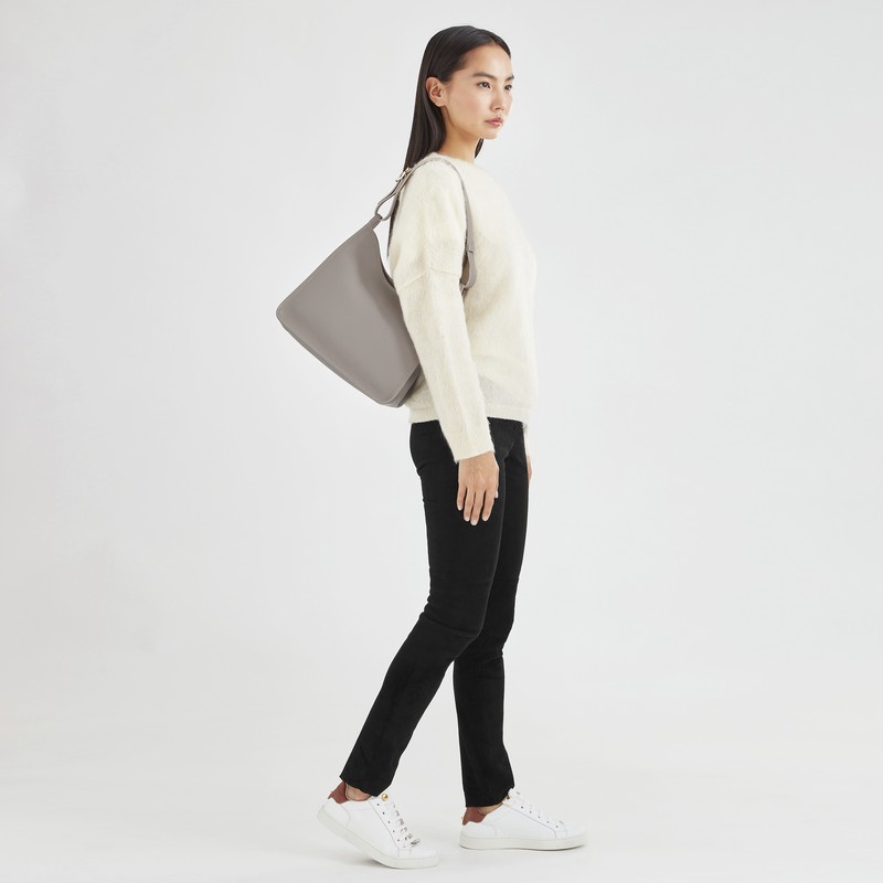 Longchamp Le FOULONNÉ M Hobo Veske Dame Grå Norge | 10155021P55