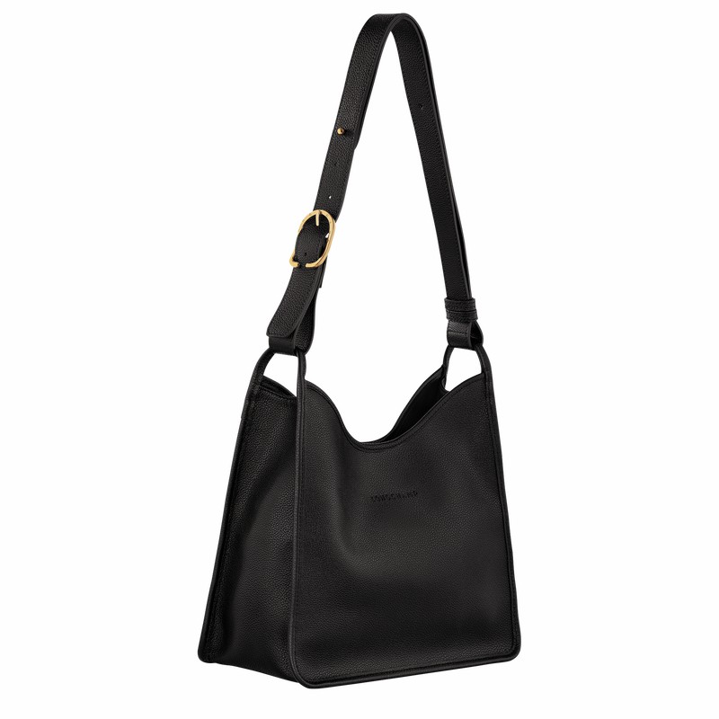 Longchamp Le FOULONNÉ M Hobo Veske Dame Svarte Norge | 10155021001