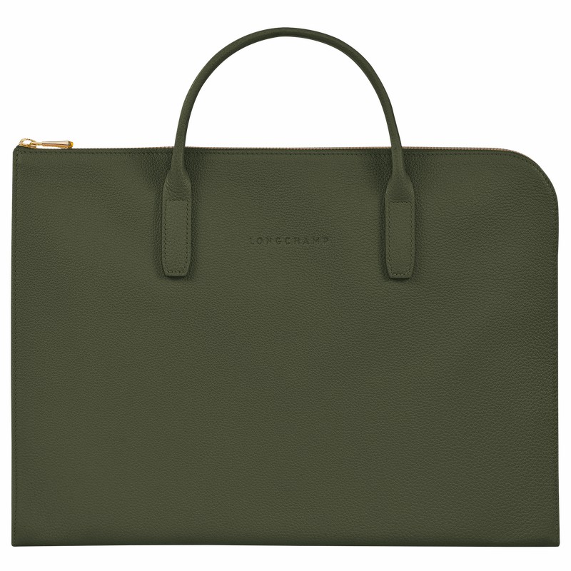 Longchamp Le FOULONNÉ S Stresskoffert Dame Khaki Norge | L2115021892