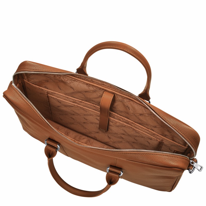 Longchamp Le FOULONNÉ S Stresskoffert Herre Caramel Norge | L2122021F72-