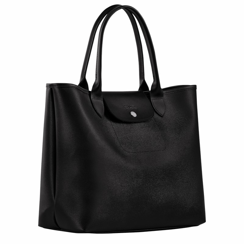 Longchamp Le Pliage City L Tote Veske Dame Svarte Norge | 10182HYQ001