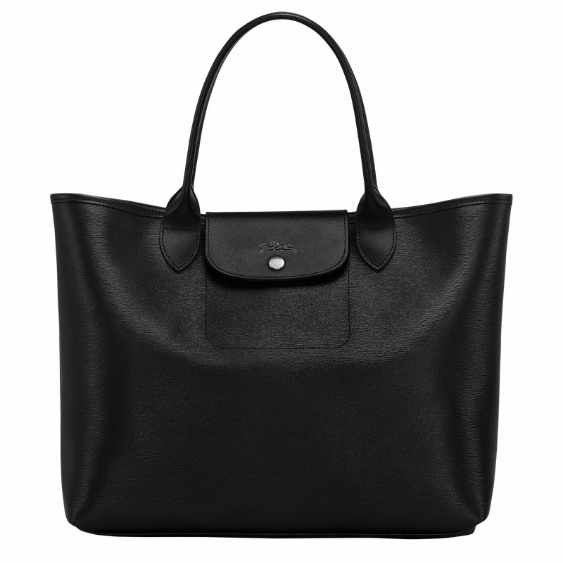 Longchamp Le Pliage City L Tote Veske Dame Svarte Norge | 10182HYQ001