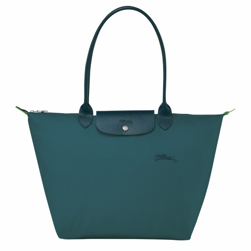 Longchamp Le Pliage Green L Tote Veske Dame Påfugl Norge | L1899919P89