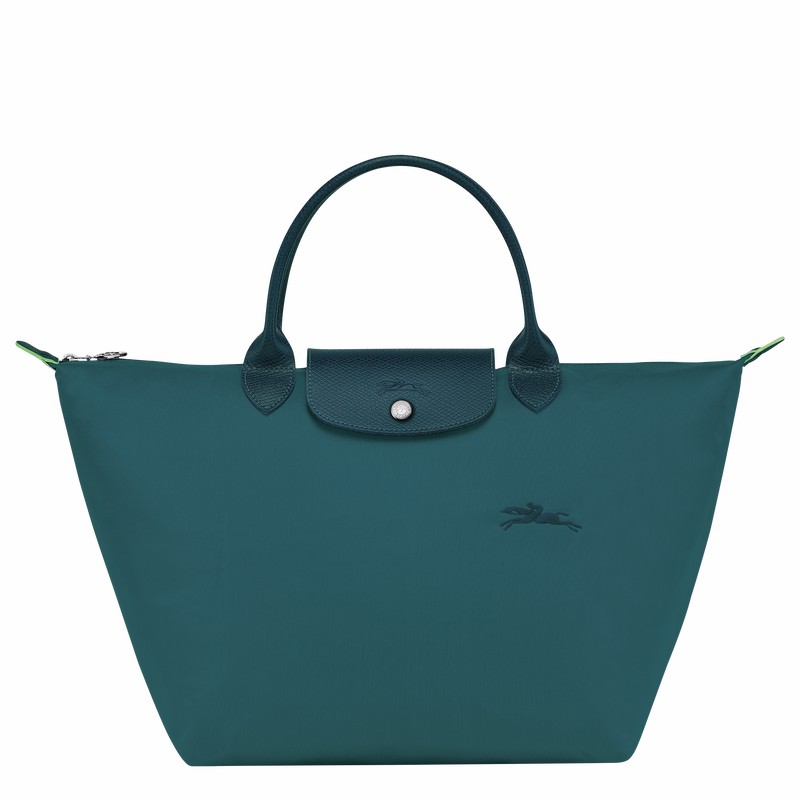 Longchamp Le Pliage Green M Håndveske Dame Påfugl Norge | L1623919P89