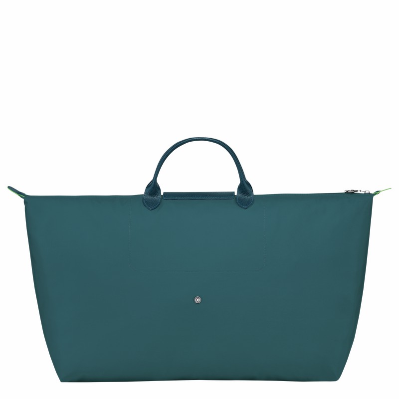 Longchamp Le Pliage Green M Reiseveske Dame Påfugl Norge | L1625919P89