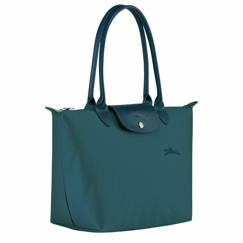 Longchamp Le Pliage Green M Tote Veske Dame Påfugl Norge | L2605919P89