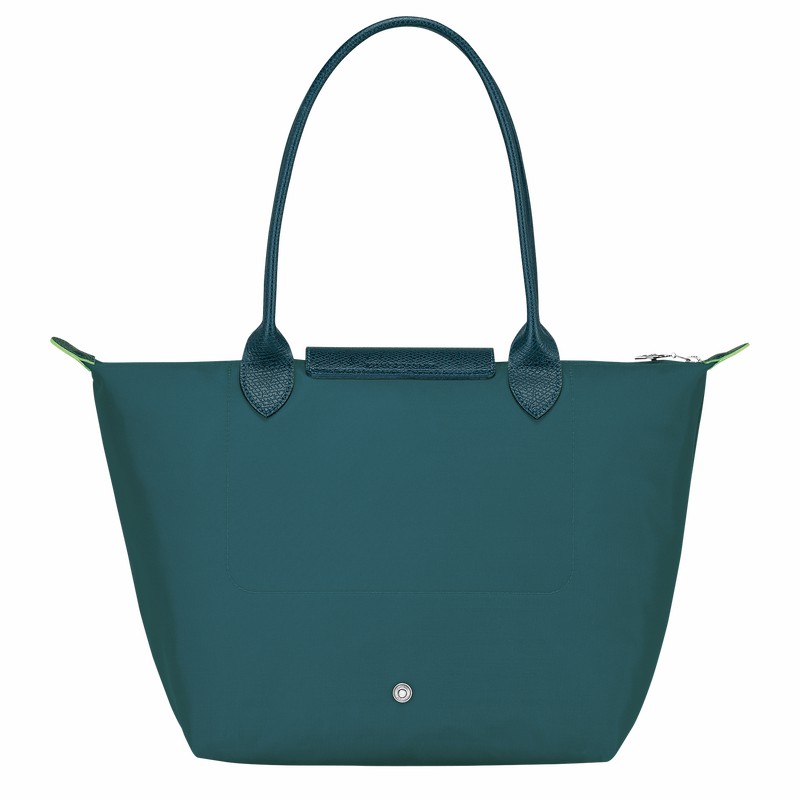 Longchamp Le Pliage Green M Tote Veske Dame Påfugl Norge | L2605919P89