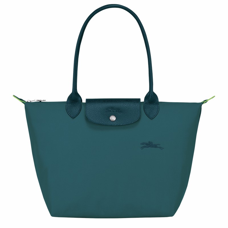 Longchamp Le Pliage Green M Tote Veske Dame Påfugl Norge | L2605919P89