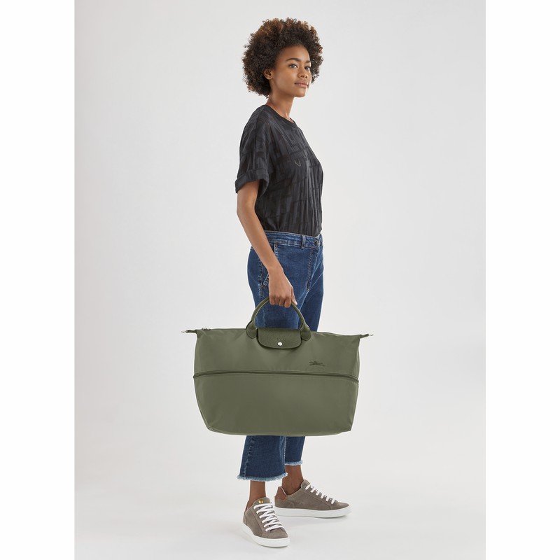 Longchamp Le Pliage Green expandable Reiseveske Herre Grønn Norge | L1911919479-