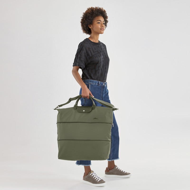 Longchamp Le Pliage Green expandable Reiseveske Dame Grønn Norge | L1911919479