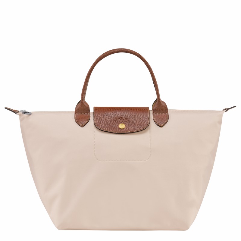 Longchamp Le Pliage Original M Håndveske Dame Hvite Norge | L1623089P71