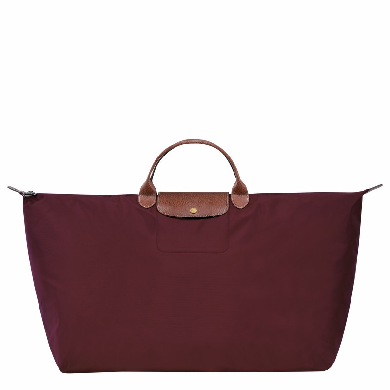 Longchamp Le Pliage Original M Reiseveske Herre Burgunder Norge | L1625089P87-