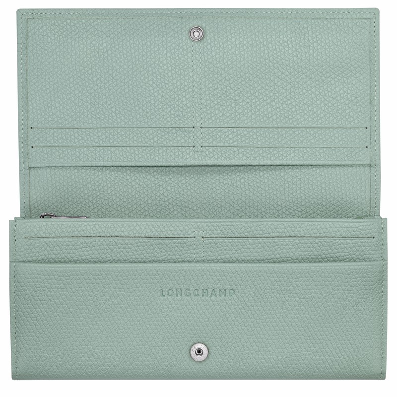 Longchamp Le Roseau Flap Lommebok Dame Celadon Norge | L3044HFP282