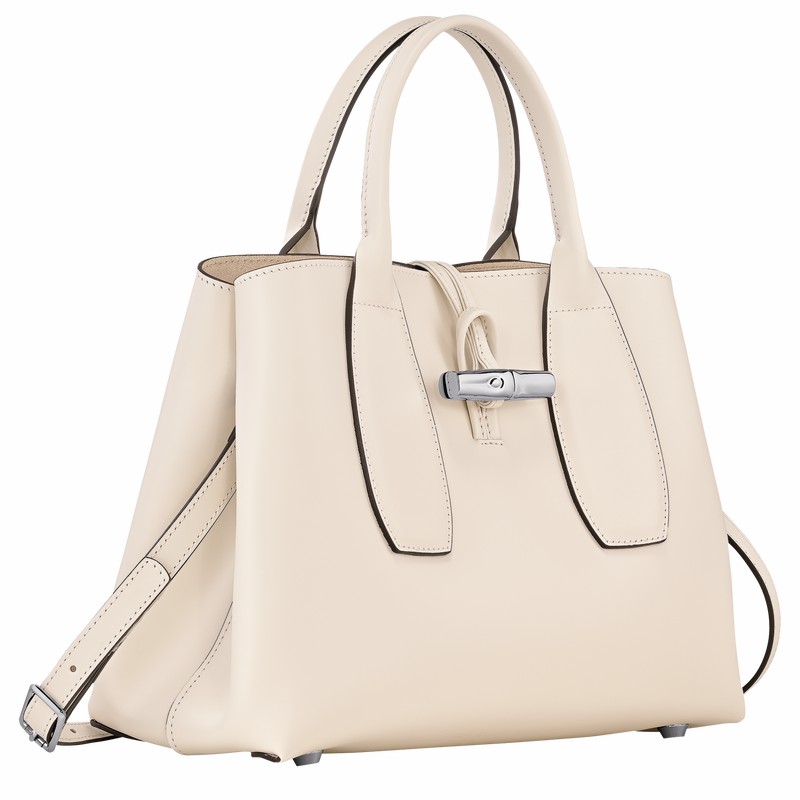 Longchamp Le Roseau M Håndveske Dame Hvite Norge | 10058HCL037