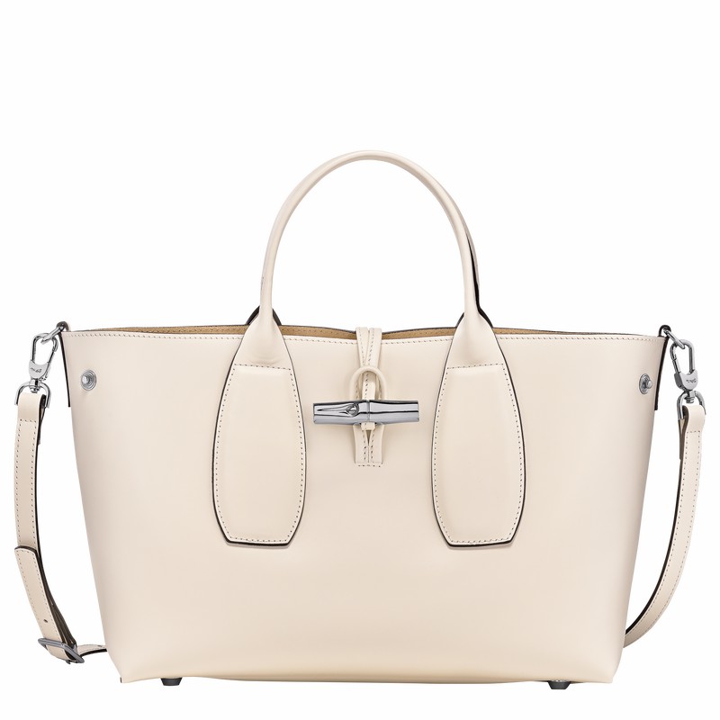 Longchamp Le Roseau M Håndveske Dame Hvite Norge | 10058HCL037