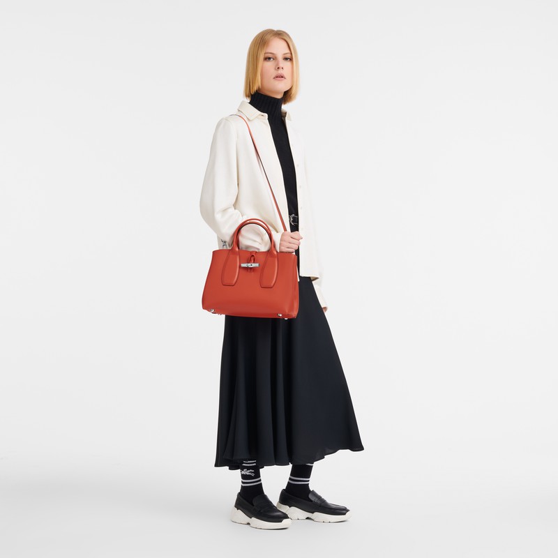 Longchamp Le Roseau M Håndveske Dame Oransje Norge | 10058HCL685