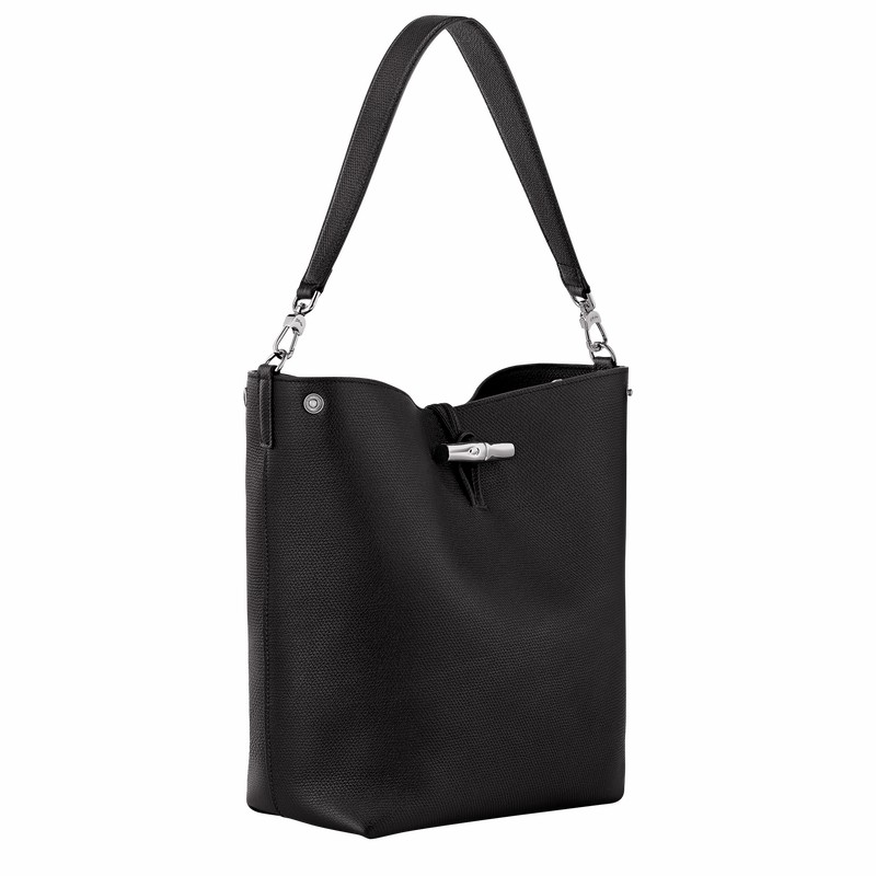 Longchamp Le Roseau M Skulderveske Dame Svarte Norge | 10281HFP001