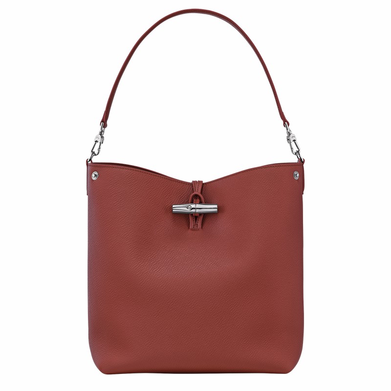 Longchamp Le Roseau M Skulderveske Dame Brune Norge | 10281HFP404