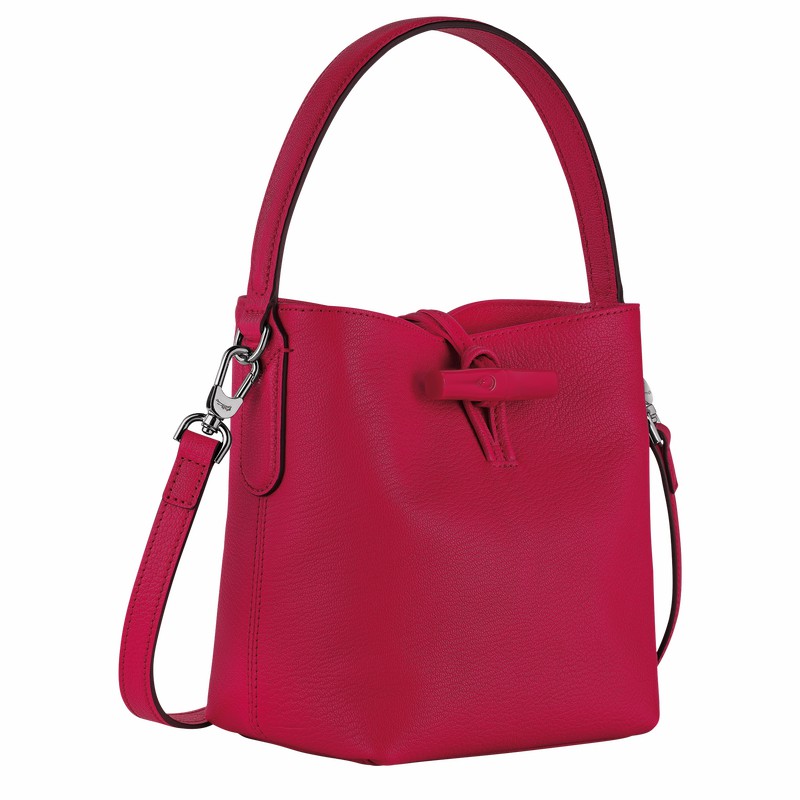 Longchamp Le Roseau XS Bøtteposer Dame Fuchsia Norge | 10159HECJ13