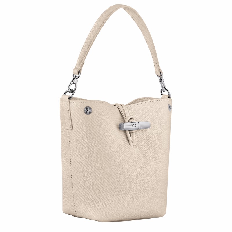 Longchamp Le Roseau XS Bøtteposer Dame Hvite Norge | 10279HFP555