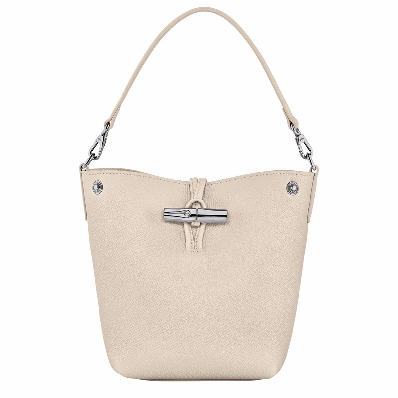 Longchamp Le Roseau XS Bøtteposer Dame Hvite Norge | 10279HFP555