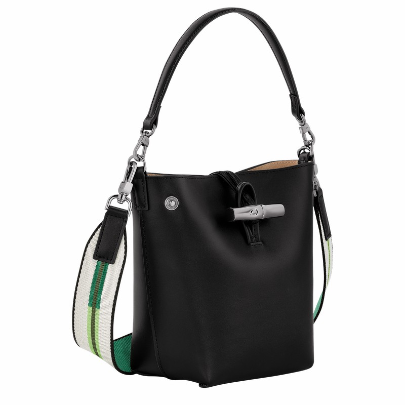 Longchamp Le Roseau XS Bøtteposer Dame Svarte Norge | 10229HCN001