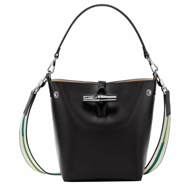 Longchamp Le Roseau XS Bøtteposer Dame Svarte Norge | 10229HCN001