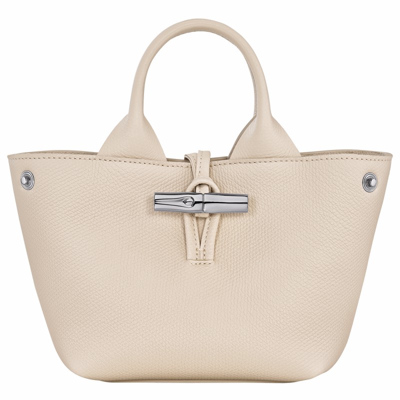 Longchamp Le Roseau XS Håndveske Dame Hvite Norge | 10278HFP555